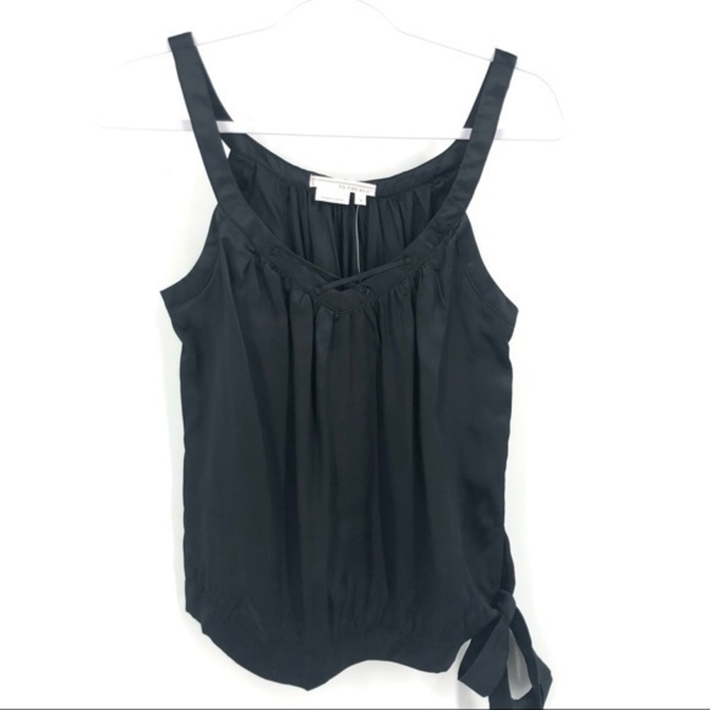 TO THE MAX (BCBG) Size 4 Black Tie Waisted Blouse
